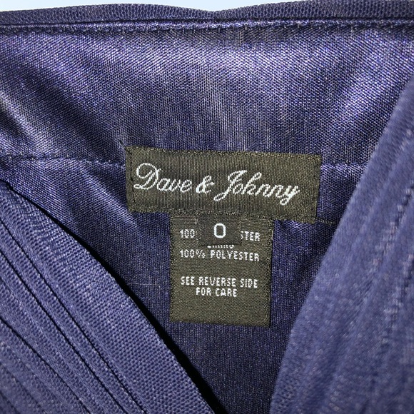 Dave & Johnny- Navy Cocktail Dress- Size 0 (NWT) - Picture 8 of 8